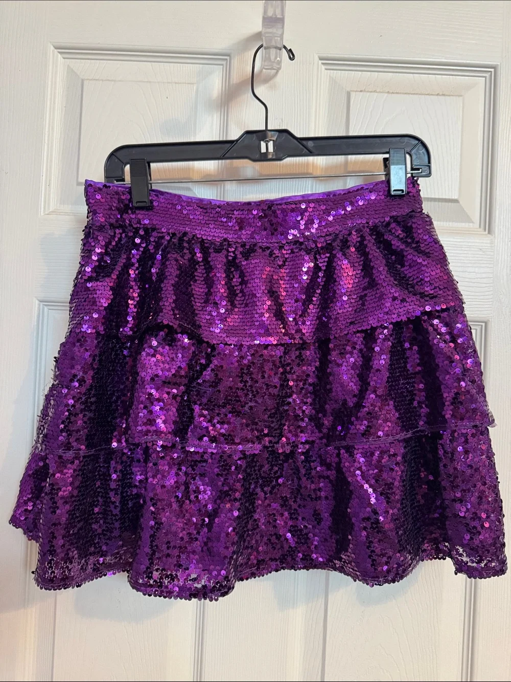 Peach Love California Purple Sequin Star Skater Skirt